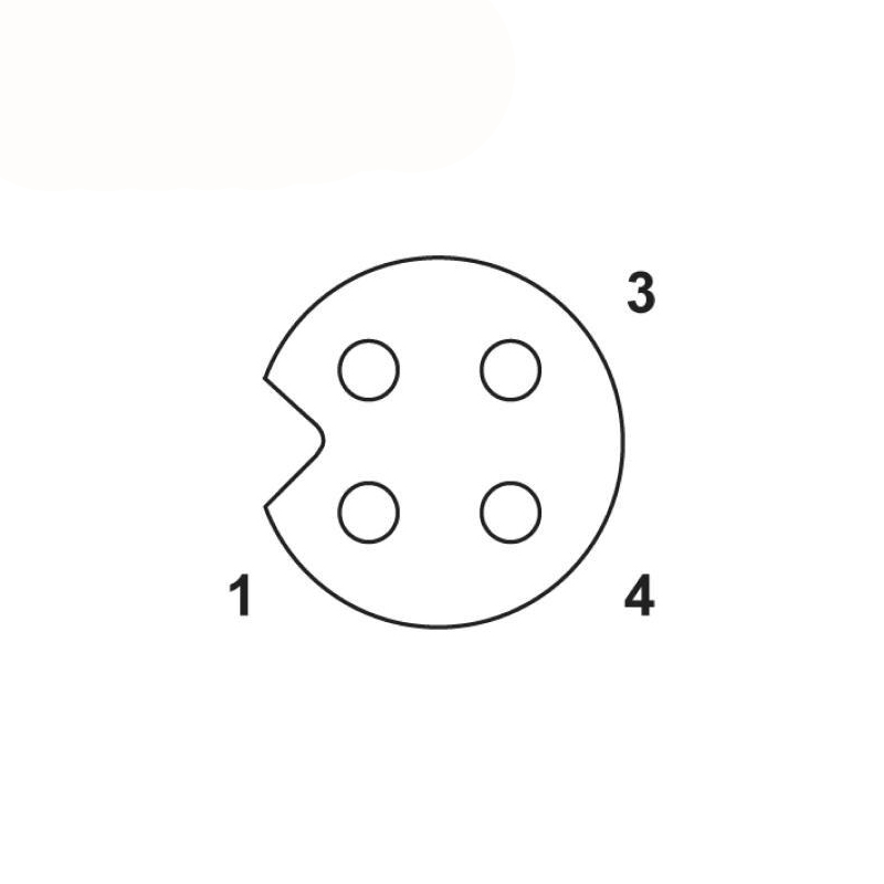 M5 3pins A code female right angle cable,unshielded,PUR,-40°C~+105°C,26AWG 0.14mm²,brass with nickel plated screw